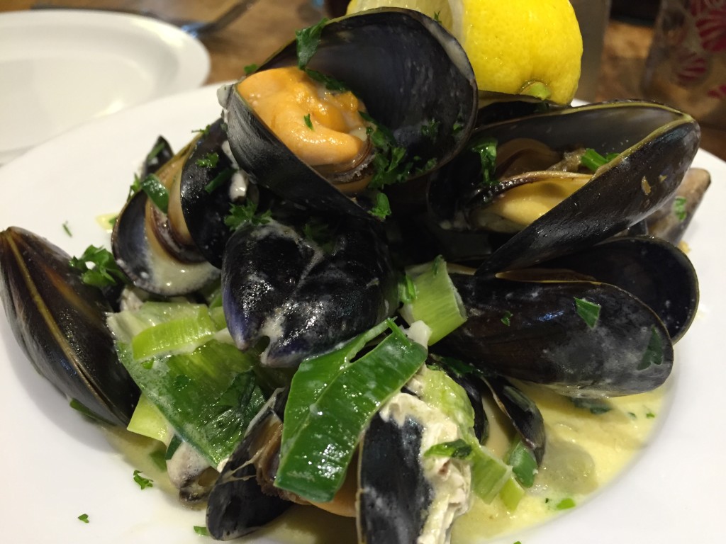 mussels at White's restaurant Hastings