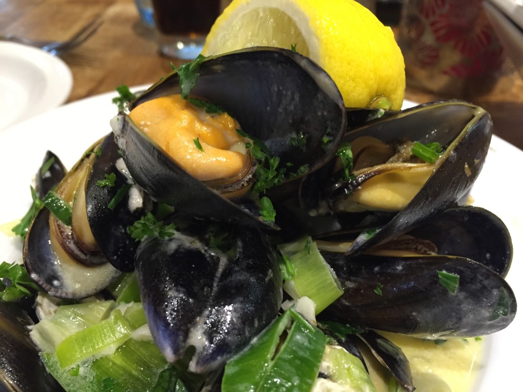 mussels at White's restaurant Hastings