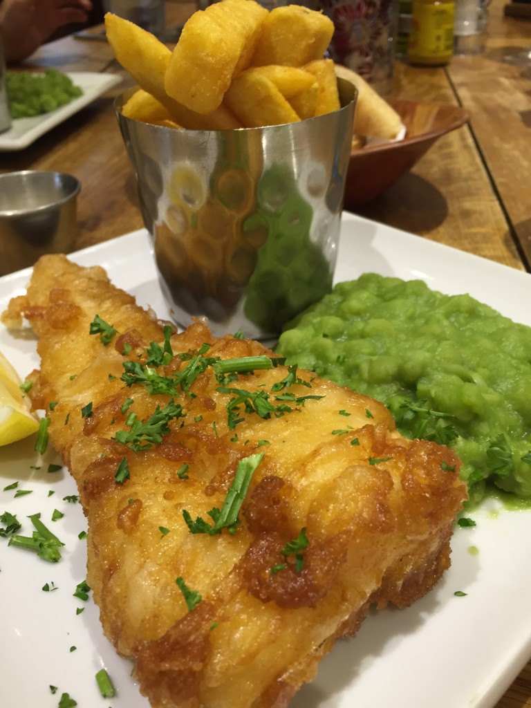 fish and chips at White's restaurant Hastings