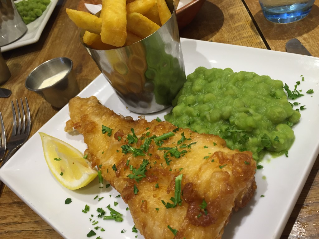 fish and chips at White's restaurant Hastings