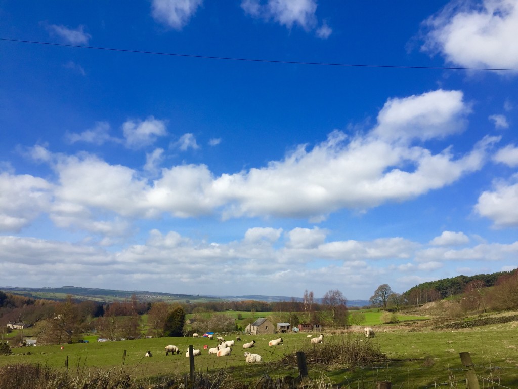 Derbyshire countryside, blue sky