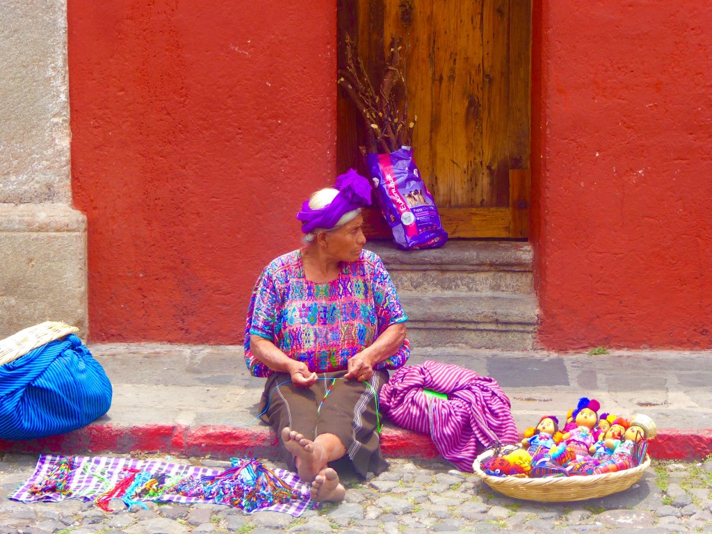 craft sales on the street in antigua, Guatemala