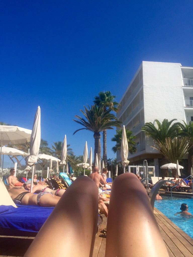 sunbathing in Ibiza, San Antonio