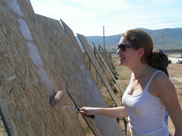 Volunteering in Mexico painting walls