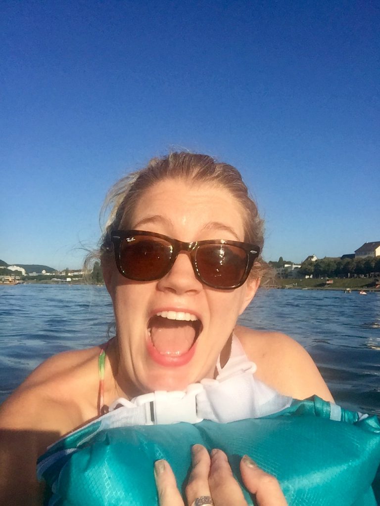 swimming in the rhine in Basel