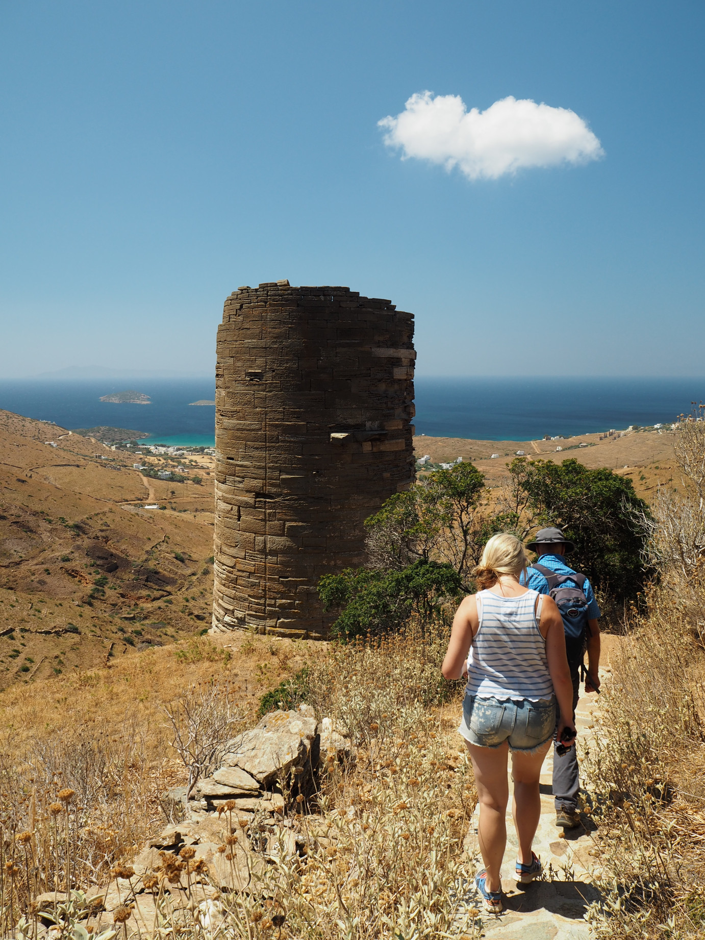 Best hiking trails in Andros - Agios Petros Tower