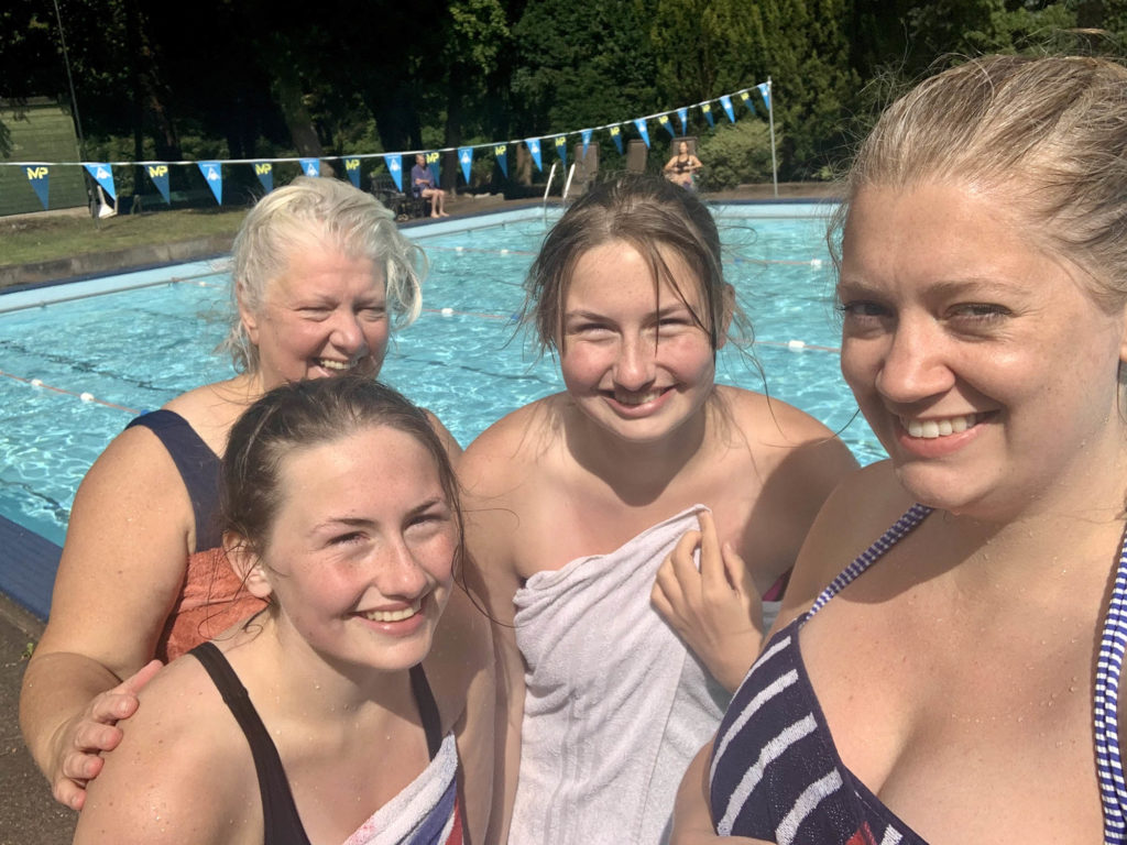 the New Bath Hotel Lido in the summer, Matlock Bath