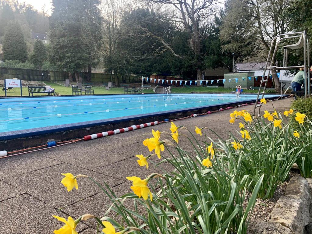 The New Bath Hotel Lido in Matlock in Spring