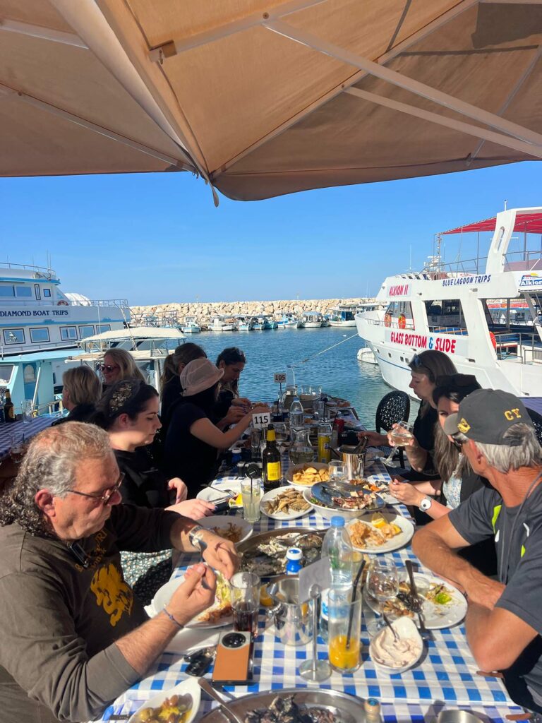 Dinner at Yiangos and Peter fish tavern - chips, fish and other treats